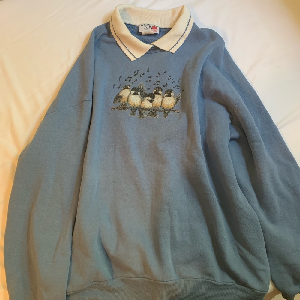 adorable blue crewneck